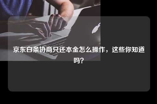 京东白条协商只还本金怎么操作，这些你知道吗？