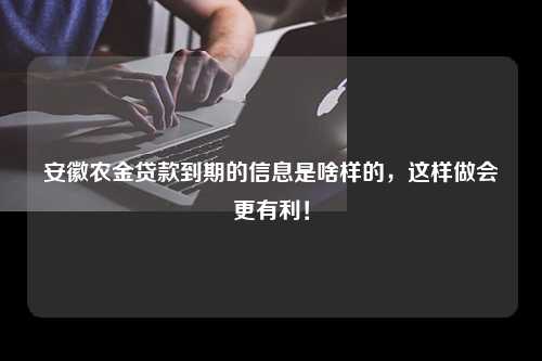 安徽农金贷款到期的信息是啥样的，这样做会更有利！